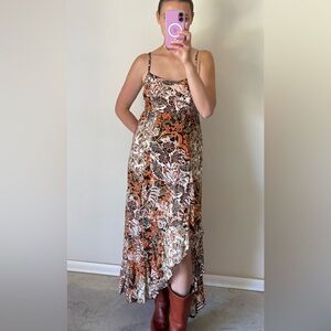 Free People Forever Yours Smocked Slit Slip Maxi Dress Women’s XS-S